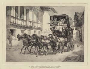 In de Pyreneeën, aankomst van de diligence